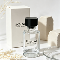 Flacons de parfum vides au design unique, 50 ml, flacons de parfum en verre 30 ml, 100 ml, flacon de parfum bleu dégradé de luxe et boîte