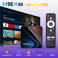 Prix usine H96 MAX H313 Android 14.0 Smart TV Box Allwinner H313 Processeur Quad Core 4K Télécommande 2GB 4GB 16GB