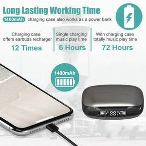 5.0 Sự Thật Không Dây TWS Tai Nghe <span class=keywords><strong>Bluetooth</strong></span> Với Ngân Hàng Điện, tiếng Ồn Hủy Bỏ Earbuds Với Âm Bass Sâu Và Rõ Ràng Mic Cho Điện Thoại Di Động/TV - Product Image 4