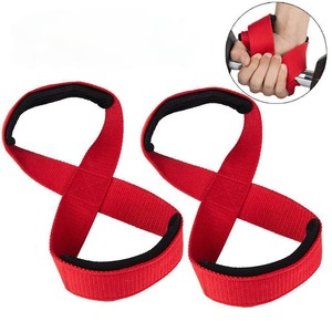 Sangles de levage antidérapantes rouges pour haltérophilie et fitness, support de poignée unisexe - Product Image 1