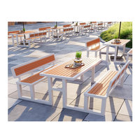 Ensemble table et chaises de cantine modernes en acier avec banc - Utilisation scolaire durable
