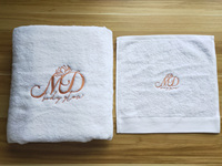 Ensemble de peignoirs de luxe en coton gaufré pour hôtel et spa, avec serviette, pantoufles et bandeau, robe longue respirante brodée pour adultes