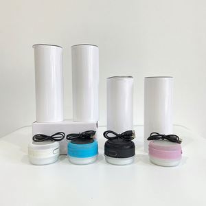 Botellas de Agua Inteligentes con Reproductor de Música Inalámbrico, Blancas, de 20 oz, para Sublimación, con Tapa - Product Image 3