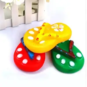 Rubber Pet Dog Chew Toy Cute Flip Flop Shape Squeaky Pet Toy