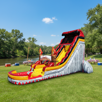 Toboggan aquatique gonflable géant de 22 pieds pour adultes avec piscine pour jeux d'été en plein air