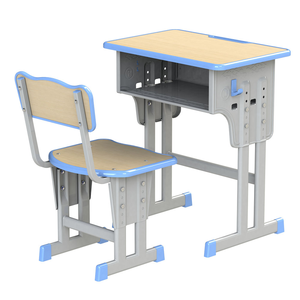 Conjunto de Escritorio y Silla Ajustable de Metal de Diseño Moderno para Estudiantes, con Tablero de Madera, para Escuela Primaria y Secundaria - Product Image 5