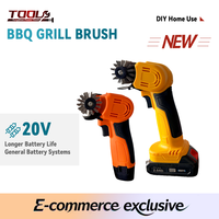 Brosse de nettoyage pour barbecue domestique DIY 21V à batterie lithium avec moteur à balais et brosse en fil d'acier, longue autonomie