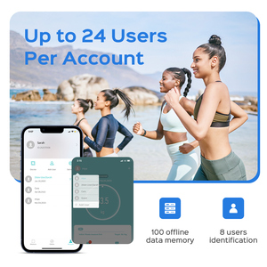 Balance numérique intelligente <span class=keywords><strong>connectée</strong></span> 180 kg/400 lb, affichage en verre trempé en plastique, balance de pesée corporelle, de graisse et d'IMC - Product Image 4