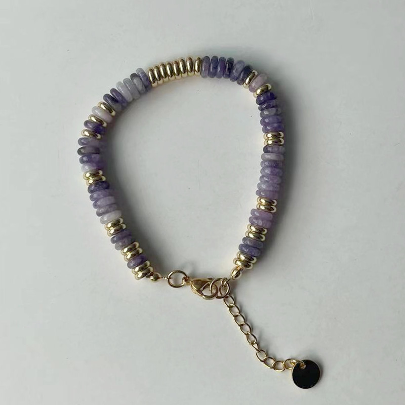 17   Amethyst Stone Flying Disk Bracelet