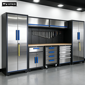 Schwerlast-Werkbank für Autoreparaturen mit Metall-Aufbewahrungssystem, Werkstatt-Werkzeugschrank und Garagenaufbewahrungssystem - Product Image 1