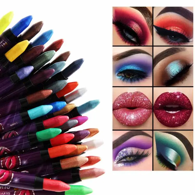 Smile KISS — stylo soyeux à double usage, stylo à yeux, vague de choc, 36 couleurs, néon