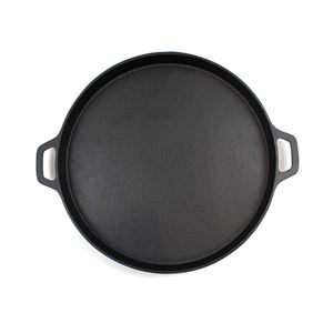 Sartén redonda plana <span class=keywords><strong>de</strong></span> hierro fundido para hornear, 14 pulgadas, para pizza - Product Image 2