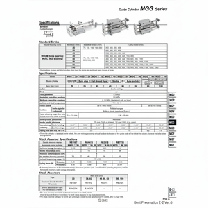 Cylindre de guidage MGGMB80-75 SMC Pneumatics - Product Image 1
