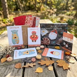 Cartes de vœux vintage haut de gamme personnalisées pour Noël, anniversaire, fêtes, avec boîtes d'enveloppes cadeaux assorties - Product Image 3