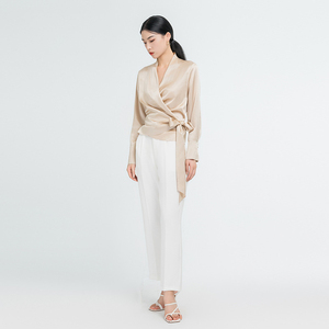 Camicette e <span class=keywords><strong>top</strong></span> da donna da donna in seta <span class=keywords><strong>elegante</strong></span> da 22MM in seta di gelso Design formale da donna a manica lunga - Product Image 3
