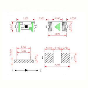 KTRLIGHT גבוהה בהירות 0603 1608 כחול משטח הר <span class=keywords><strong>LED</strong></span> שבב <span class=keywords><strong>SMD</strong></span> <span class=keywords><strong>LED</strong></span> תאורה ומעגלי עיצוב 120 תואר 460-470nm 2-שנה - Product Image 3
