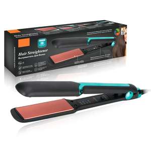 Fer à friser à deux barils en céramique personnalisable 2024 avec affichage de la température LCD, 2 réglages de température, pour hôtel et usage domestique - Product Image 1