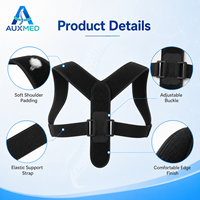 Attelle de soutien dorsale respirante en gros avec tissu élastique et ceinture d'épaule réglable, personnalisable pour adultes