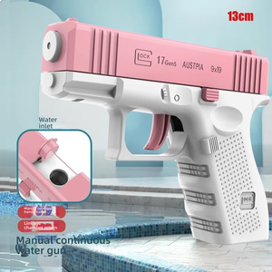 Pistola de Agua Revólver Transfronteriza <span class=keywords><strong>Glock</strong></span>, Pistola de Agua de Juguete con Pulverización Continua Mecánica, Mini Pistola de Agua de Broma - Product Image 4