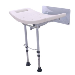 Shower Chair Aluminum Alloy Foldable Wall Mounted <b>Bath</b> <b>Seat</b> With Non Slip Foot Pads Height Adjustable For Elderly And Disabled - Product Image 3