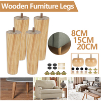 Contemporain 4 pièces pieds de meuble pieds en bois 8/15/20cm hauteur Table avec vis pour cuisine coussinets de pied pour canapé chaise lit armoire