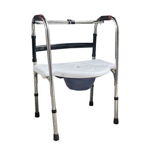 รถช่วยเดินเหล็กกล้าไร้สนิมแบบโค้งเดี่ยวพร้อมที่นั่งสำหรับผู้สูงอายุ - Product Image 2