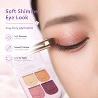 Paleta de Sombras de Ojos Rosa Vibrante con Logotipo Personalizado, Etiqueta Privada OEM, Acabado Brillante, Polvo Prensado Ligero, Tamaño Ideal para Viajes