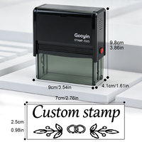 Carimbo de Borracha Retangular Longo Personalizado com Autoentintagem Gooyin STAMP-7025, Gravado a Laser com Endereço, Logotipo e Slogan