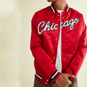 Chaqueta Universitaria Personalizada para Hombre, Estilo Varsity, de Lana, con Cuello Alto, Ecológica, de Lona y Satén, Impermeable, de Secado Rápido y Transpirable - Product Image 1