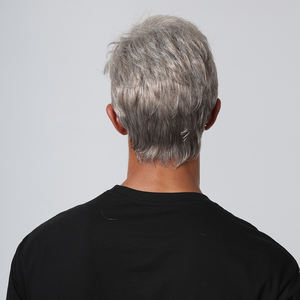 JZW <span class=keywords><strong>Perruque</strong></span> <span class=keywords><strong>courte</strong></span> droite pour hommes Perruques en cheveux synthétiques ondulés naturels <span class=keywords><strong>Perruque</strong></span> <span class=keywords><strong>blanche</strong></span> argentée pour hommes - Product Image 5