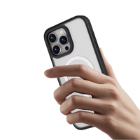 Coque de téléphone magnétique en acrylique transparente amovible avec support personnalisé pour recharge sans fil, compatible iPhone 15, 16, 17 - Vente en gros
