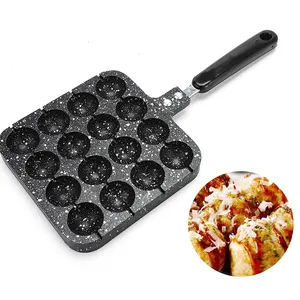 2024 Bbq Steak Koekenpan Groothandel Goedkope Prijs Non-Stick Metalen Gietijzeren Koekenpan Takoyaki Octopus Bal Vorm Pan Wafel Maker