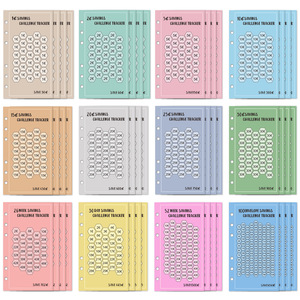 Usine <span class=keywords><strong>en</strong></span> gros A6 personnalisé 52 semaines d'économies Défi <span class=keywords><strong>30</strong></span> jours laminé économiser de l'argent pour le budget classeur dollar et euro - Product Image 4