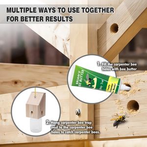 Piège à abeilles charpentières style hangar d'automne, suspendu, amovible, en <span class=keywords><strong>bois</strong></span> et plastique (1 unité) - Product Image 5