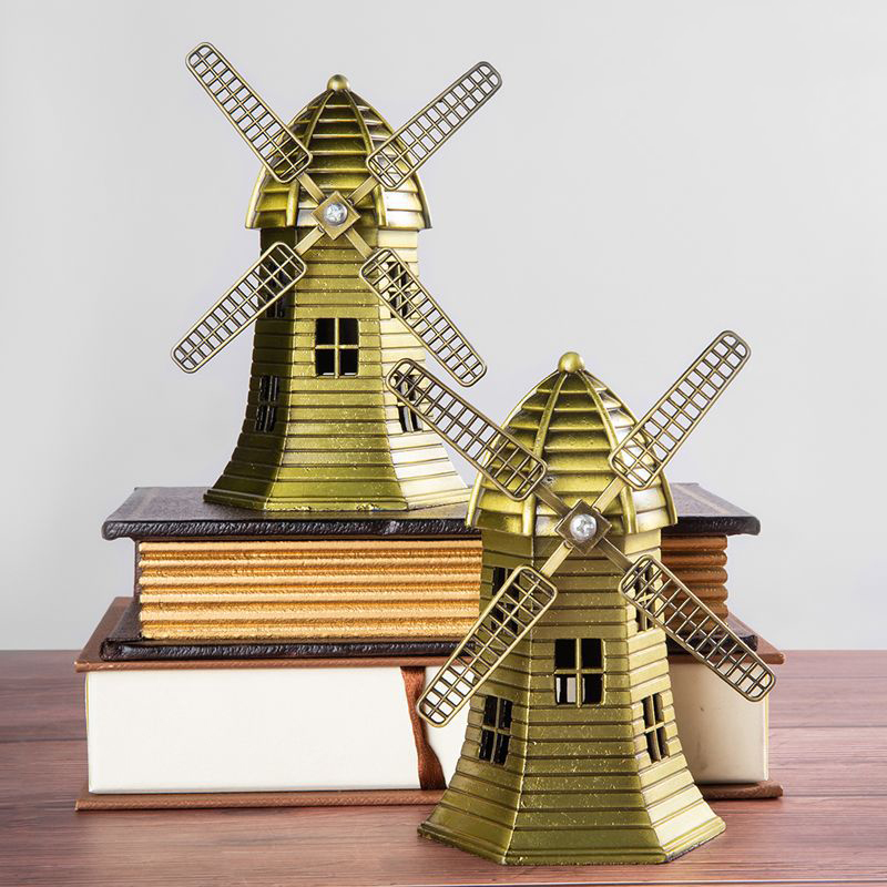 Metal-Dutch-Windmill-Figurine-