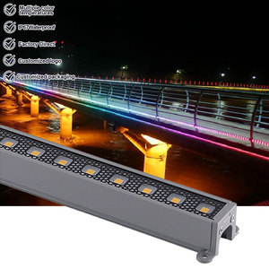 Lampes linéaires extérieures 12W à prix abordable, étanches IP67, éclairage permanent 3000K 6500K RGB 12V 24V, projecteurs LED muraux pour bâtiments et ponts - Product Image 1