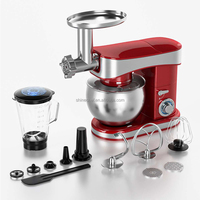 Robot pâtissier 3 en 1 6L 1200W en acier inoxydable robuste avec mixeur à jus et hachoir à viande