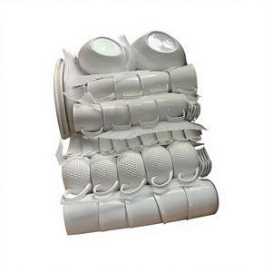 Services de table en céramique durables et durables, blancs, en stock, assiettes, bols, tasses, soucoupes, compatibles four, micro-ondes et lave-vaisselle, 12 pièces - Product Image 4