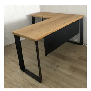 Directe Verkoop Gemakkelijk Schoon Te Maken En Te Onderhouden Massief Houten Tafel Stalen Frame Notebook Schrijftafel