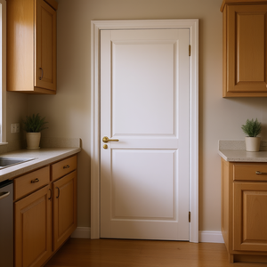 Porte intérieure à 2 panneaux en MDF massif, 32 po x 80 po, finition style ferme, pour cuisine - Product Image 2