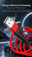 Kabel USB Type-C Nylon Braided 2.4A Fast Charging 1m/2m/3m Tahan Lama untuk Ponsel, Tablet, Komputer, Printer & Scanner