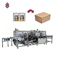 Machine d'emballage de canettes de boissons avec moteur numérique pour formats 330ml/500ml/1L, alimentation double voie, haute capacité, pour emballage alimentaire avec étiquetage