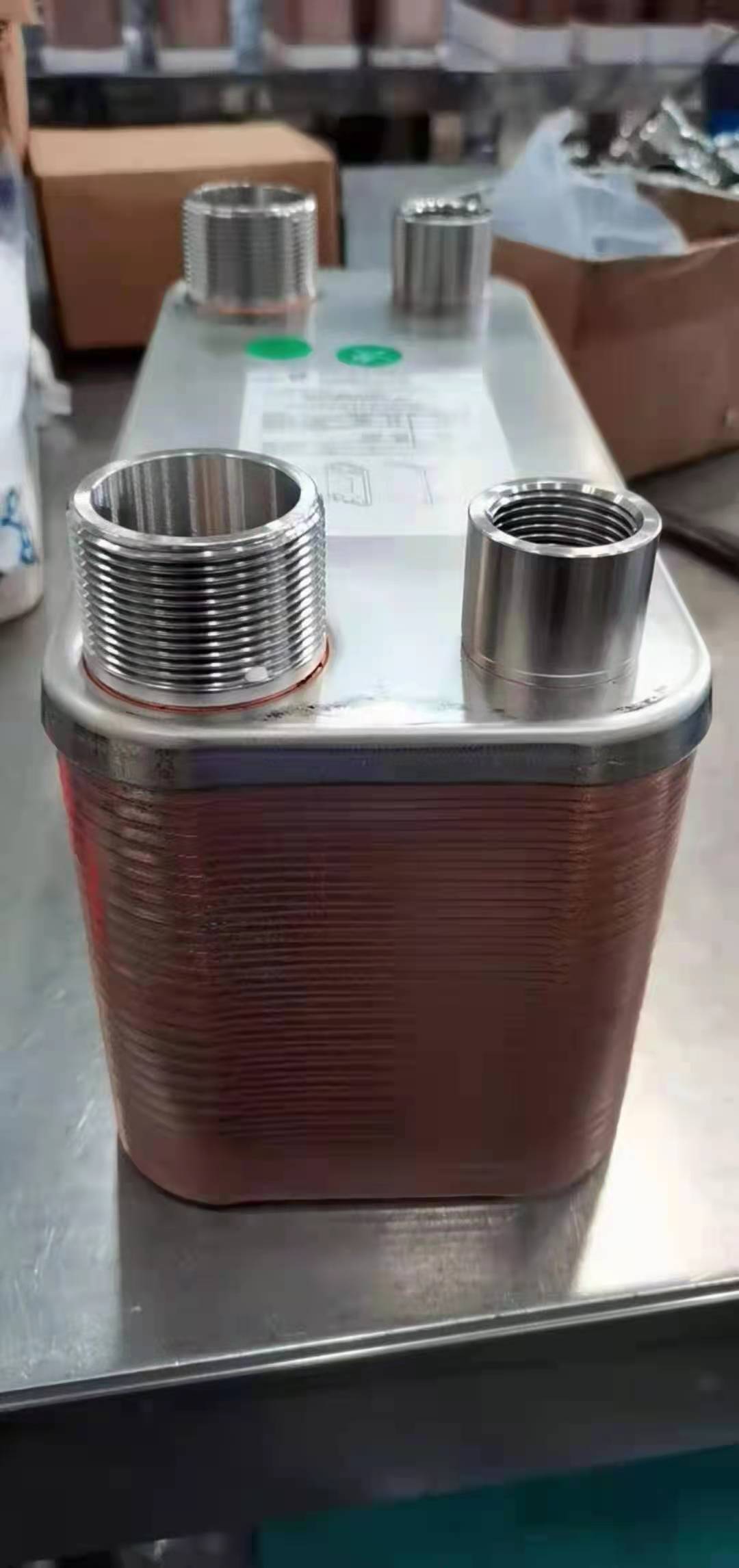 Échangeur thermique à double tête, 1/2 pouces, fil NPT, 20 plaques, refroidisseur de bière et de brassin
