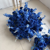 Boules de fleurs artificielles bleu royal C-497 en gros, fleurs de mariage bleues et violettes pour la décoration d'événements, de fêtes et d'anniversaires
