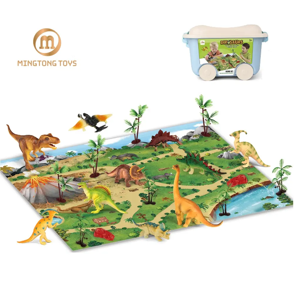 Wholesale kids boy colorful plastic animal king figures jurassic park world model set mini dinosaur toys