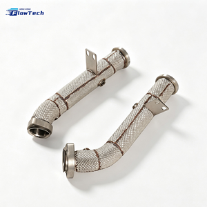 ท่อลงแรงดันสูง FlowTech คุณภาพสูง SS304 สำหรับรถแข่ง พร้อมแผ่นกันความร้อน สำหรับ Mercedes AMG E43 W213 C43 W205 M276 3.0L V6 - Product Image 2