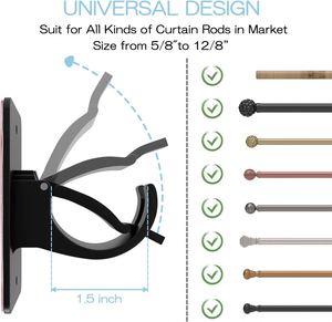 Self Adhesive <b>Curtain</b> Rod Bracket Plastic <b>Curtain</b> Rod Holders <b>Curtain</b> Rod Brackets Hooks for Bathroom Bedroom Livingroom - Product Image 3