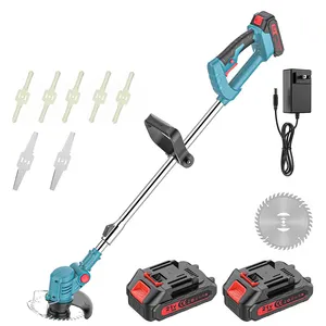 21V Cordless Battery powered Cortador de escova com kit Lâmina para Gramado Jardim Leve Mão-holding Elétrica aparador de grama