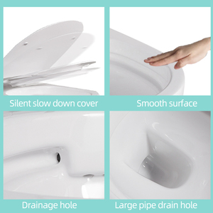 Designs de salles de bain : WC <span class=keywords><strong>suspendu</strong></span> mural en céramique moderne avec chasse d'eau, <span class=keywords><strong>bidet</strong></span> intégré - Product Image 6