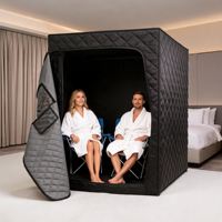 Tente de sauna vapeur portable pour 2 personnes, kit complet avec générateur de vapeur, chaises pliantes pour appartement, extérieur, maison, hôtel, piscine, spa